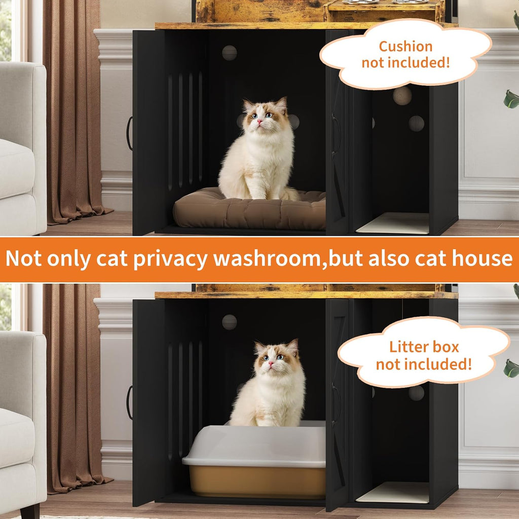 53" H Cat Litter Box Enclosure Hidden Litter Box Furniture