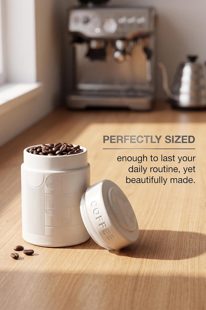 Bright Lattice Ceramic Canisters Sets For The Kitchen Canisters For Countertop Airtight Coffee Canisters - Set of 3