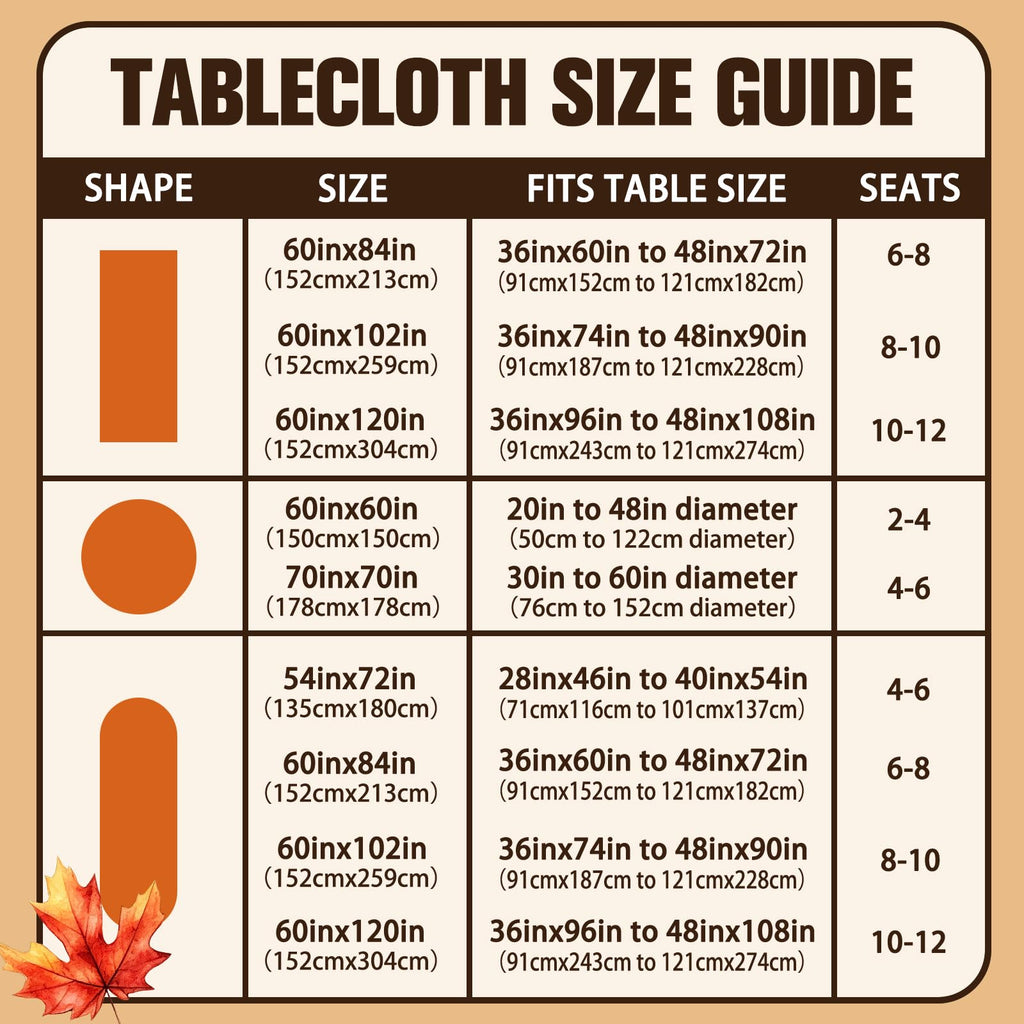 Rectangle Fall Tablecloth 60x84 Inch, Thanksgiving Autumn Harves Pumpkin Flower Table Cloth, Waterproof Wrinkle