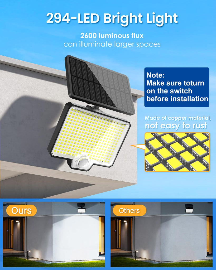 Solar Motion Sensor Outdoor Lights, Flood Lights Waterproof-4 Pack