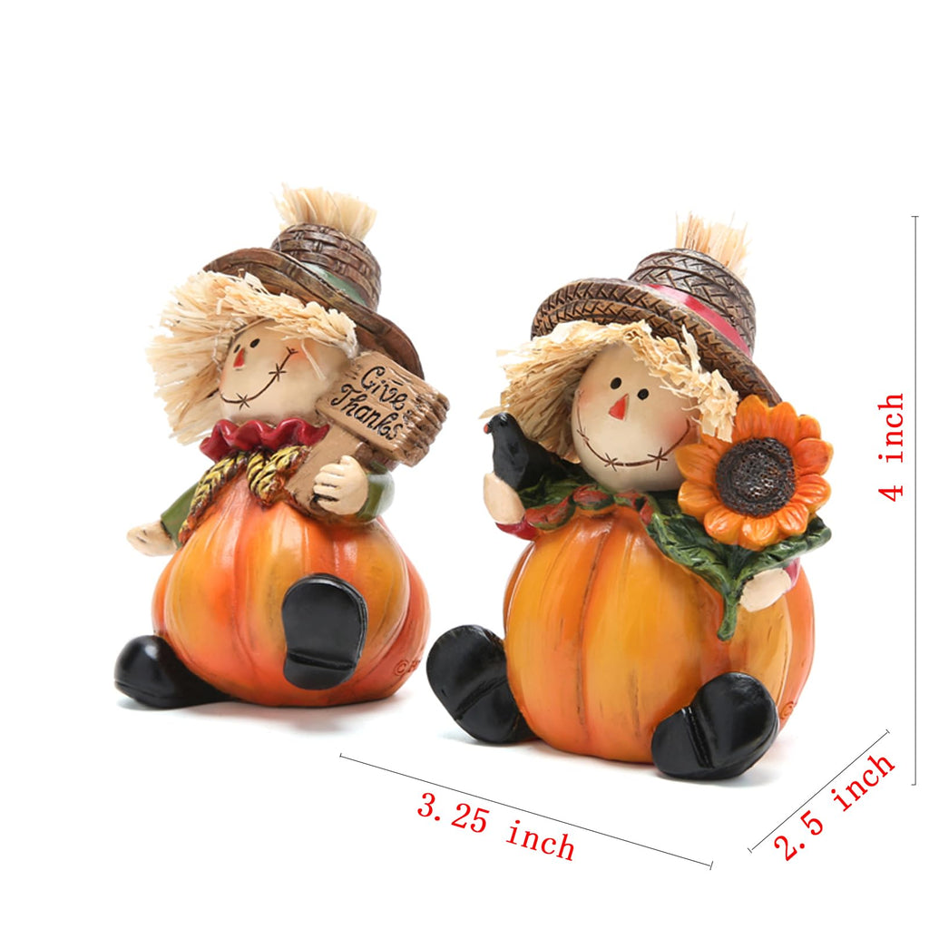 2 PCS Fall Harvest Scarecrow Decoration, Thanksgiving Centerpiece