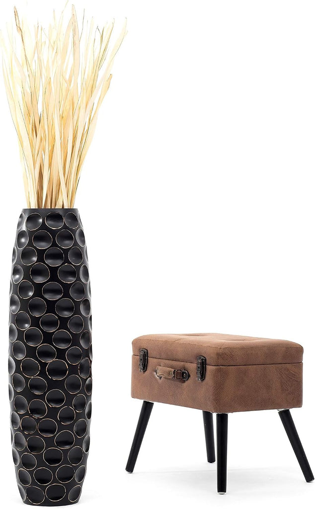 Large Floor Vase 34 inches Mango Wood for Pampas Grass, Dried Flowers | Decorative Vase , for Branches & Dried Herbs.