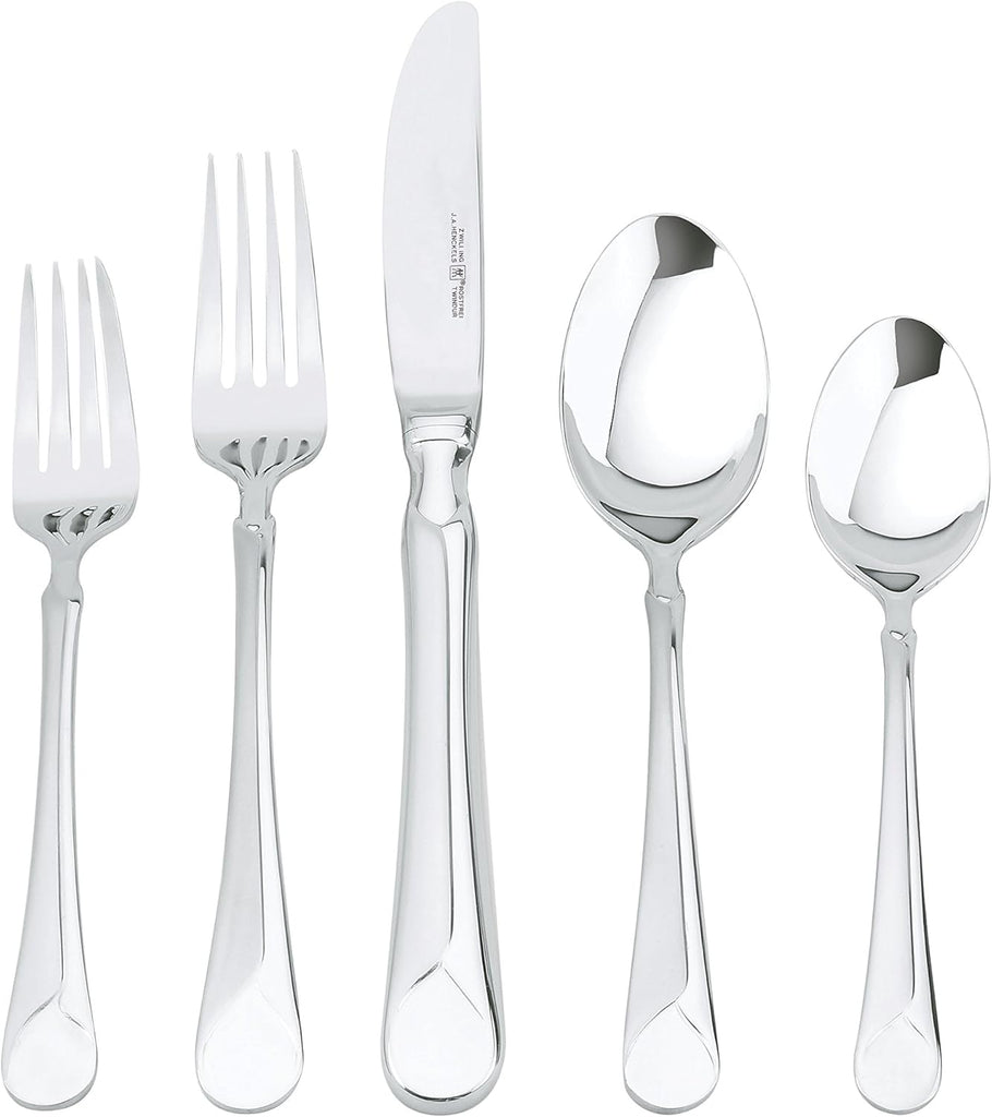 Provence 45-Piece Flatware Set, 18/10 Stainless Steel, Dual Mirror-Satin Finish, Service for 8