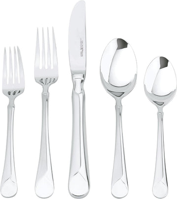 Provence 45-Piece Flatware Set, 18/10 Stainless Steel, Dual Mirror-Satin Finish, Service for 8