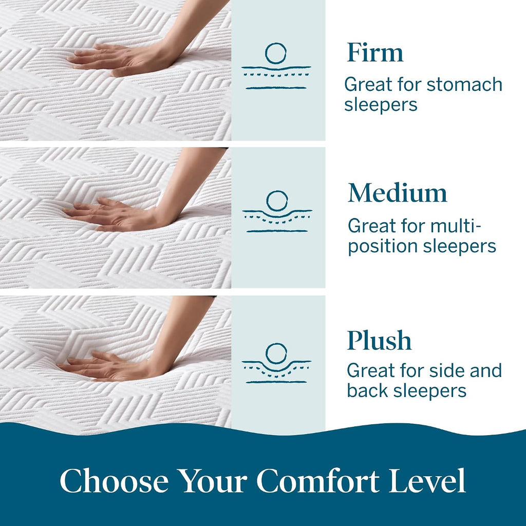 10" Firm Gel Memory Foam Mattress - Bamboo Charcoal & Cooling Gel - Fiberglass Free - Bed in a Box - CertiPUR-US