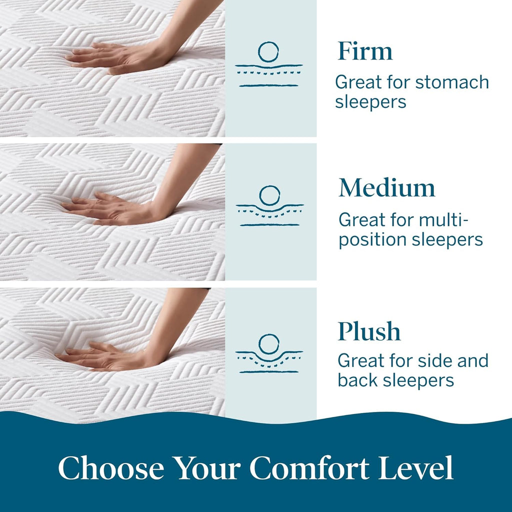 10" Medium Gel Memory Foam Mattress - Bamboo Charcoal & Cooling Gel - Fiberglass Free - Bed in a Box - CertiPUR-US