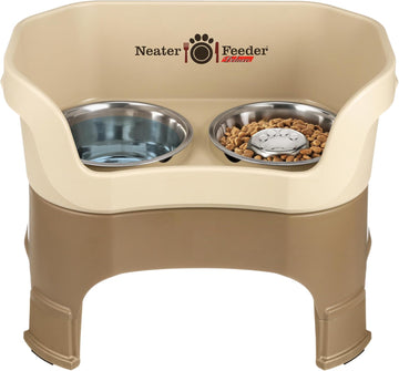 Feeder Deluxe Mess-Proof Elevated Dog Bowls for Large Dogs (40+ lbs), 2 Height Adjustable (14.5" & 17.5") No-Spill