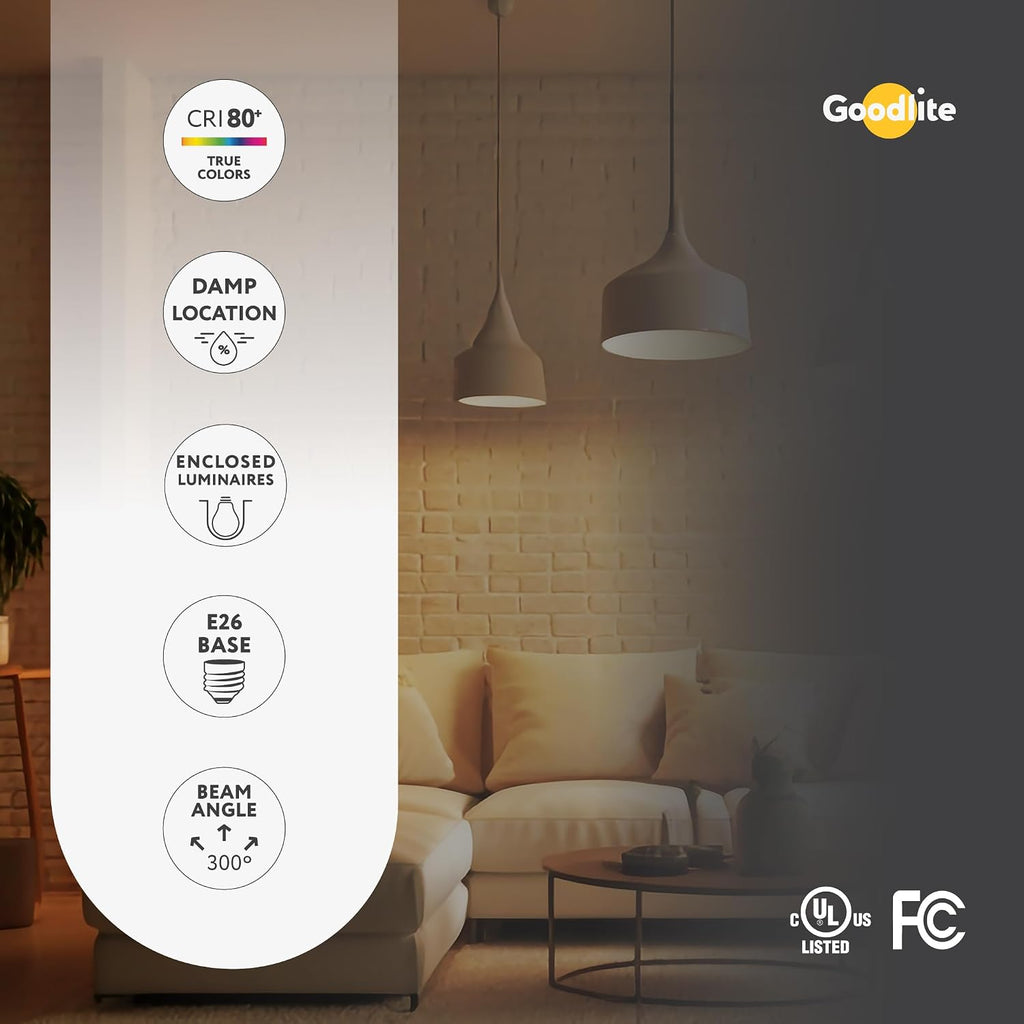 A21 3-Way LED Bulb 75/100/150W Equivalent 700/1300/2250 Lumens,E26 Base, Soft White 2700k