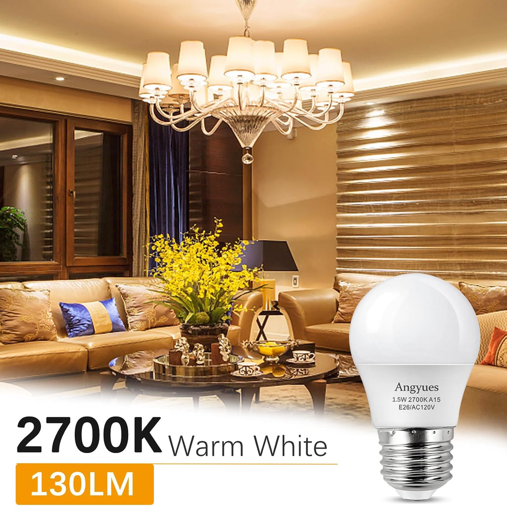 15W Light Bulb Equivalent, A15 15Watt Light Bulbs 2700K Soft White