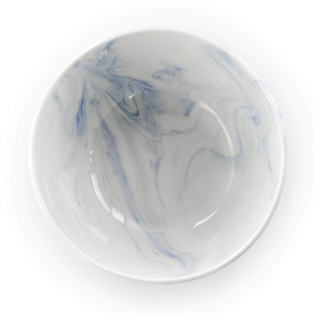 Fine Marble 16 Piece Stoneware Dinnerware Set in Blue and White