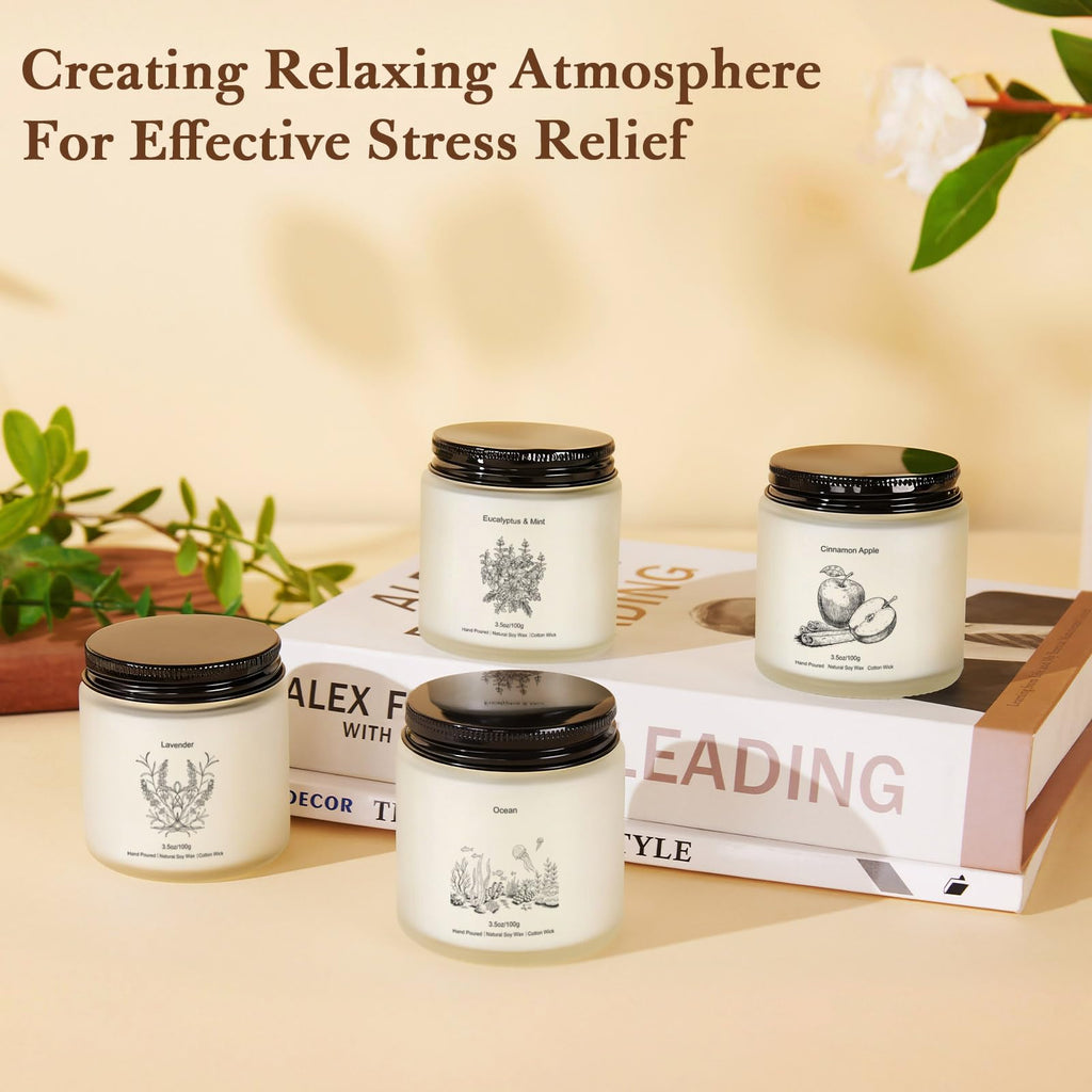 Fall Candles Gift Set, 8 Pack Long Lasting Soy Candles, Natural Aromatherapy Candles with Relaxing Scents, Perfect Spa