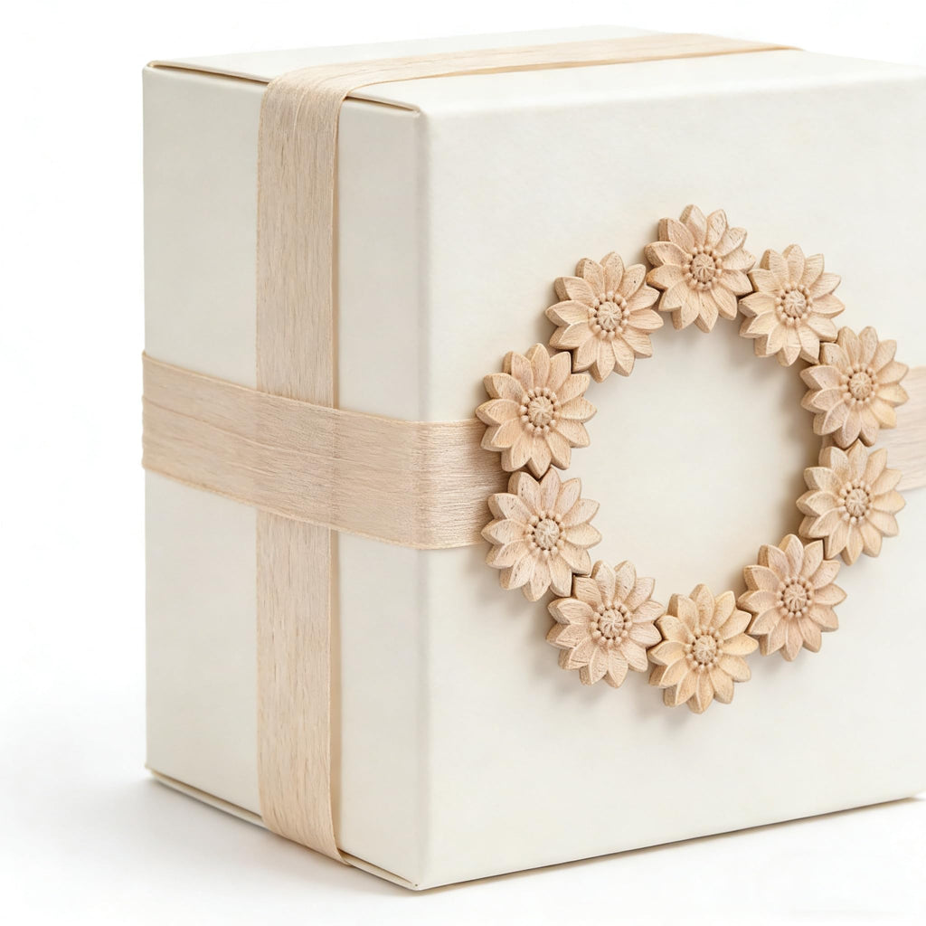 10-Pack Wood Rosettes Little Flowers Onlay Appliques (Dia-5cm/2), Unpainted Round Wood Appliques Decorative Carving