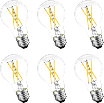 Stepless Dimmable A19 E26 LED Edison Bulbs, 60 Watt Equivalent
