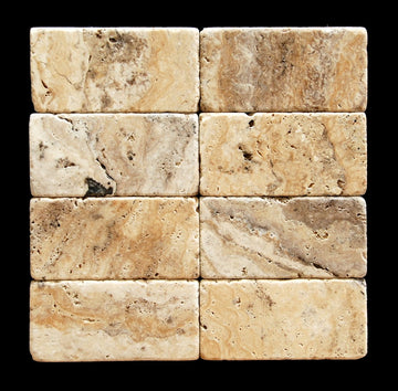 Philadelphia 3 X 6 Travertine Tumbled Brick Tile - Box of 5 sq. ft.
