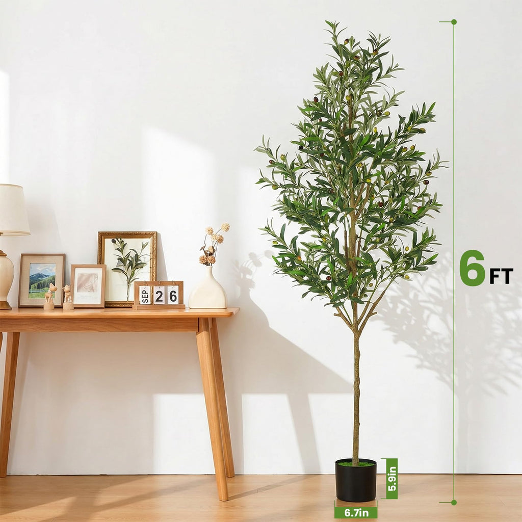 6FT Artificial Olive Tree Indoor Tall Faux
