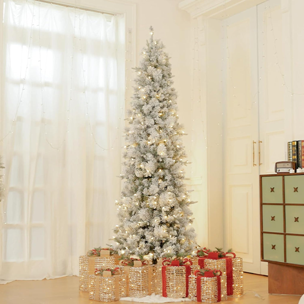 Prelit Pencil Christmas Tree with 200 Warm White LEDs