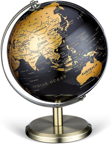 Geography Vintage Desktop World Globe European Luxury Rotating Globe Ornament Desk Table Decoration