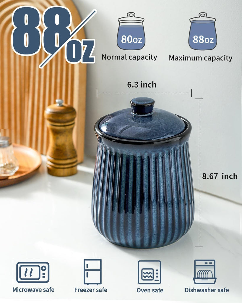 Storage Containers Counter, Airtight Food Jar with Lid, 88 oz Cookie Candy Jar for Coffee Beans, Tea-leave, Sugar