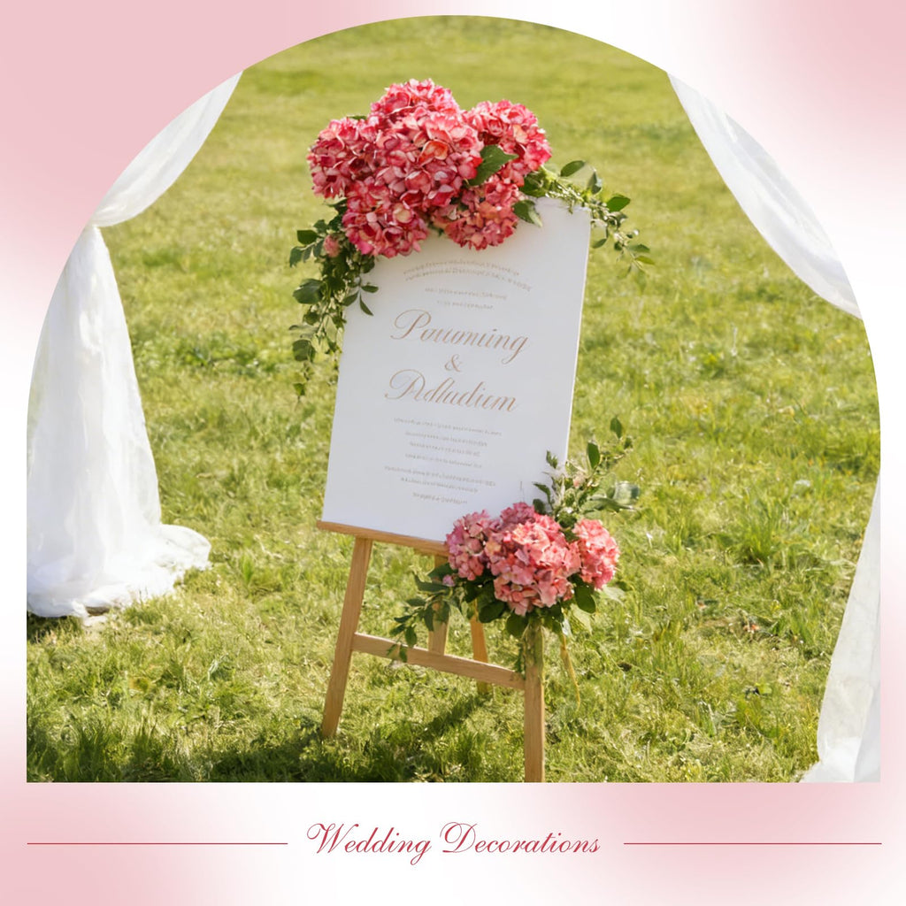 6PCS 21 Inch Lifelike Artificial Silk, Large Fake Bouquet with Stems, Full Faux Decor Wedding Table Party Office