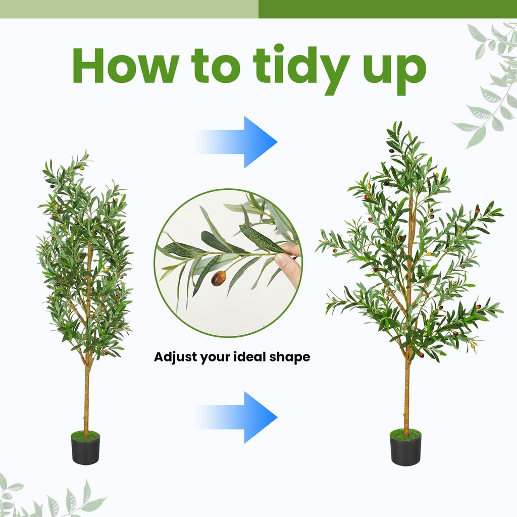 6FT Artificial Olive Tree Indoor Tall Faux