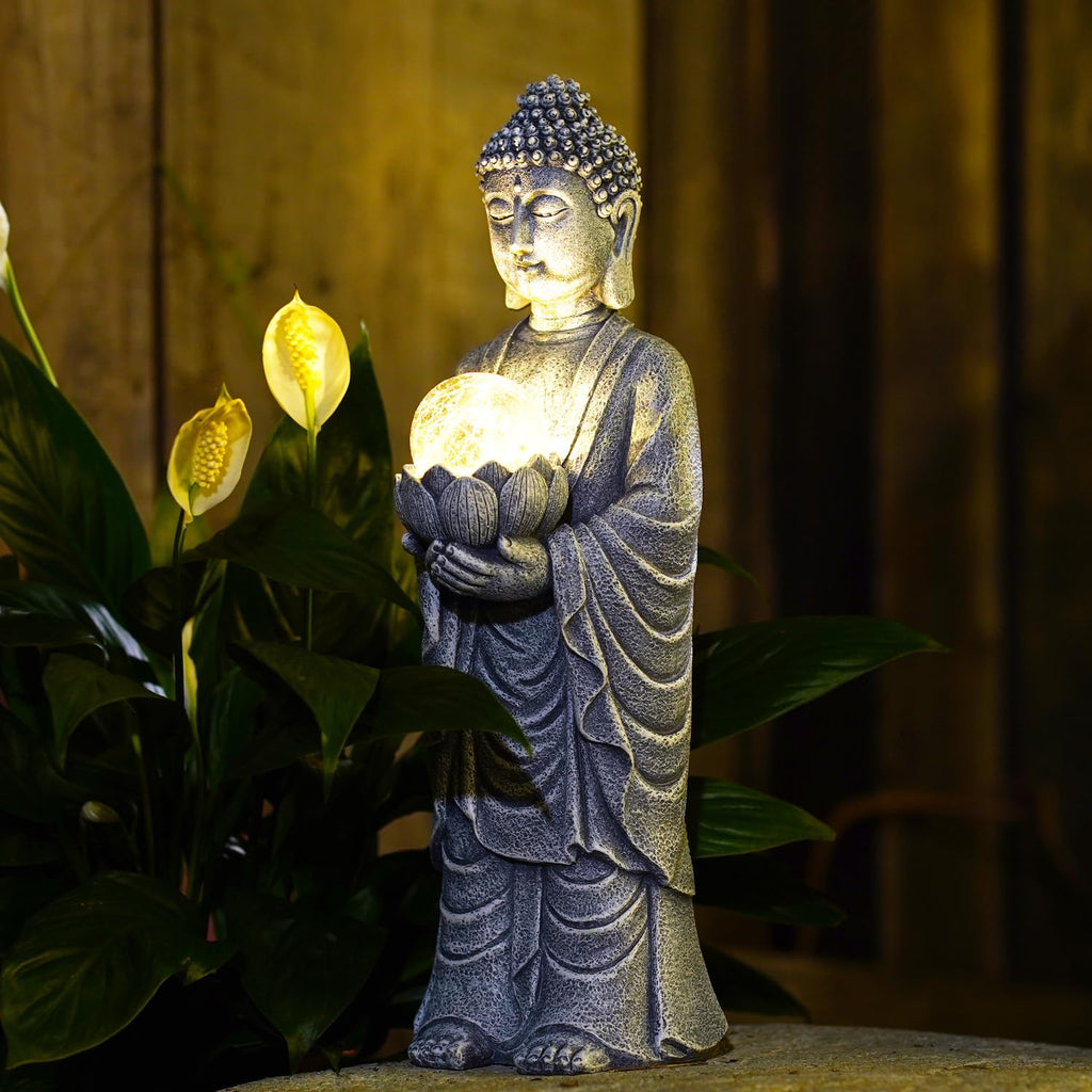 Solar Buddha Statue Outdoor | Casa Home Living