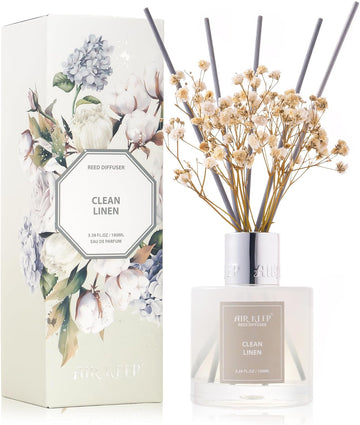Reed Diffuser Set,3.38 fl oz (100 ml) - Clean Linen Oil Diffusers with 8 Reed Sticks,Home Fragrance Reed Diffuser - Set of 338