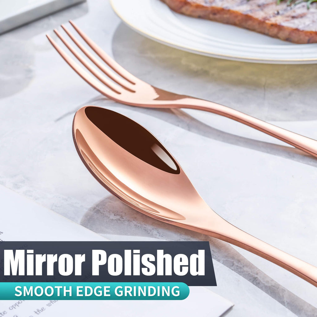 20 Pieces Rose gold Silverware Set Service for 4,Modern 18/10 Stainless Steel Flatware Cutlery Set,Utensil Set