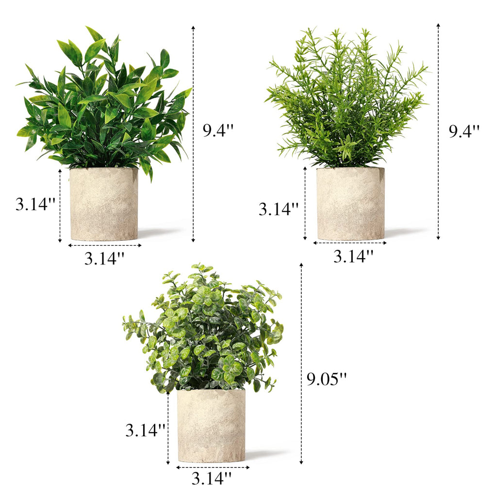 Artificial Plants 3Pack Mini Faux Hanging Plants with Macrame Plant Hangers