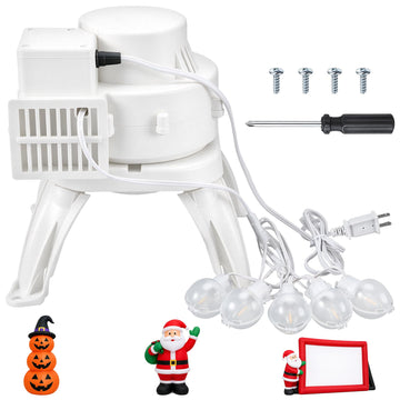 Inflatable Fan Replacement with 5 Lights & Base, White