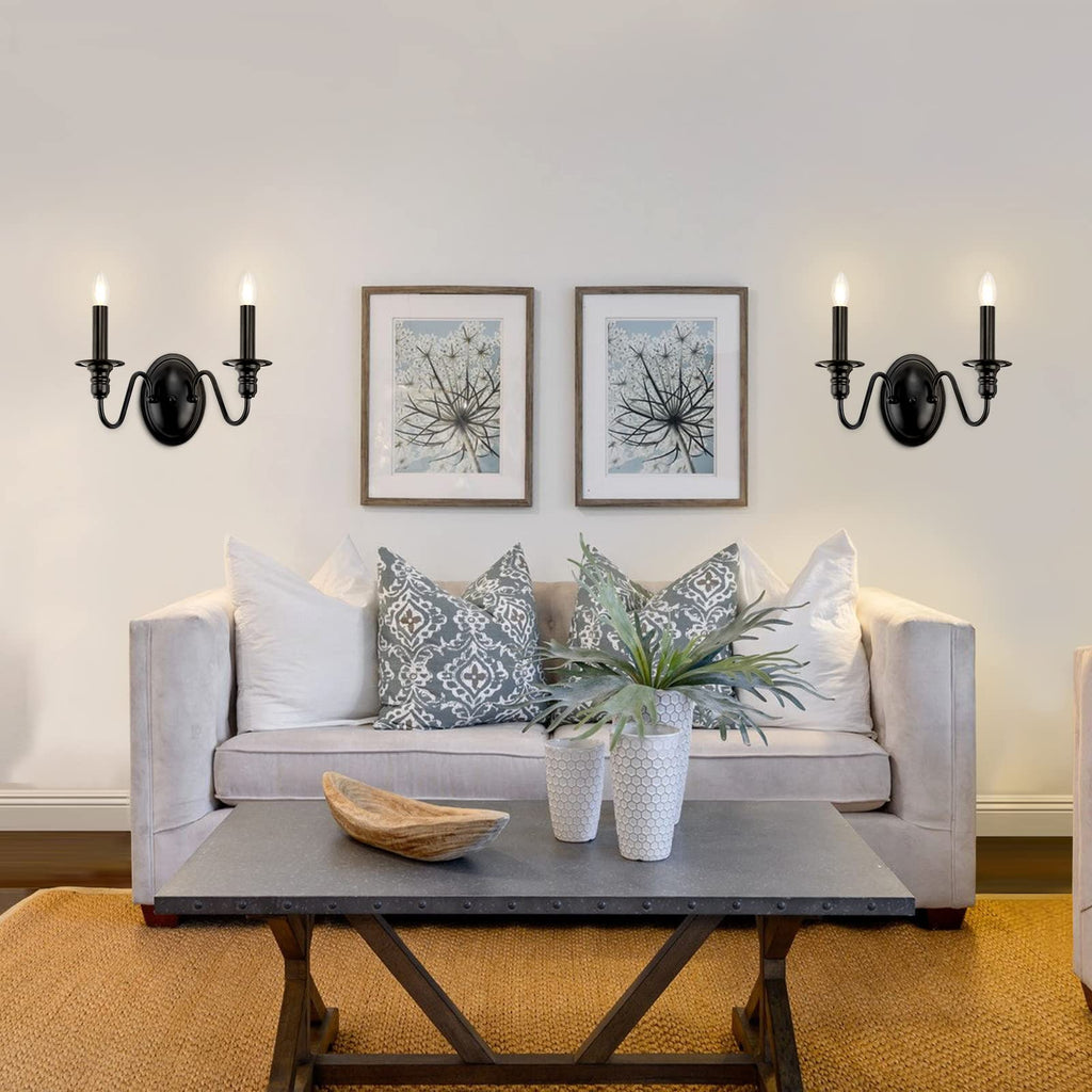 Farmhouse Black Candle Sconce, Modern Sconces Wall Lighting