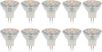 LED MR11 3W Flood Light Bulb GU4 Bi-Pin Base, 3000K, 10 Pack