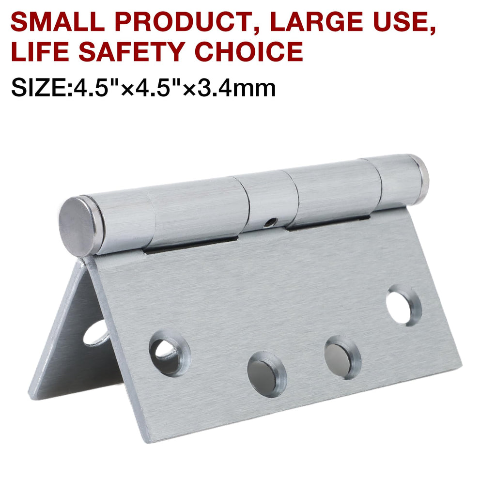 Heavy Duty Door Hinges Satin Chrome 4.5Inch x 4 1/2"Square 2 Pack