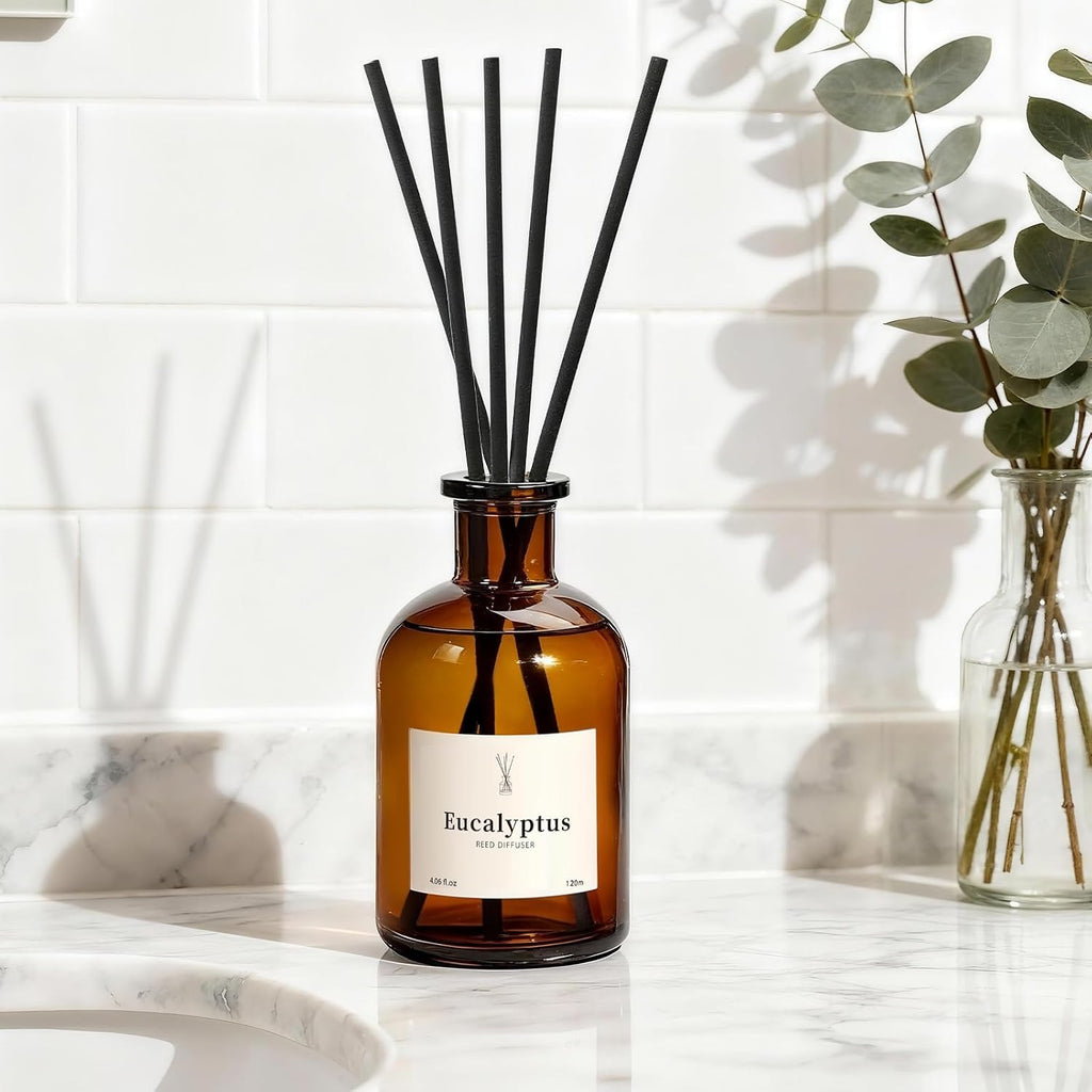 Reed Diffuser Set, 8.12 fl.oz Eucalyptus Scented Diffuser with Sticks, Up to 120 Days, Home Fragrance Reed Diffuser - Set of 2