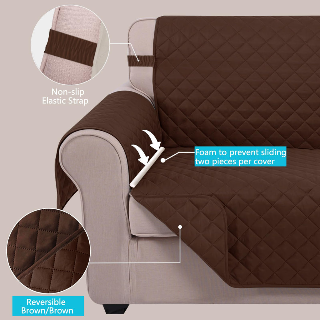 Reversible Sofa Cover Couch Cover for Dogs, Brown