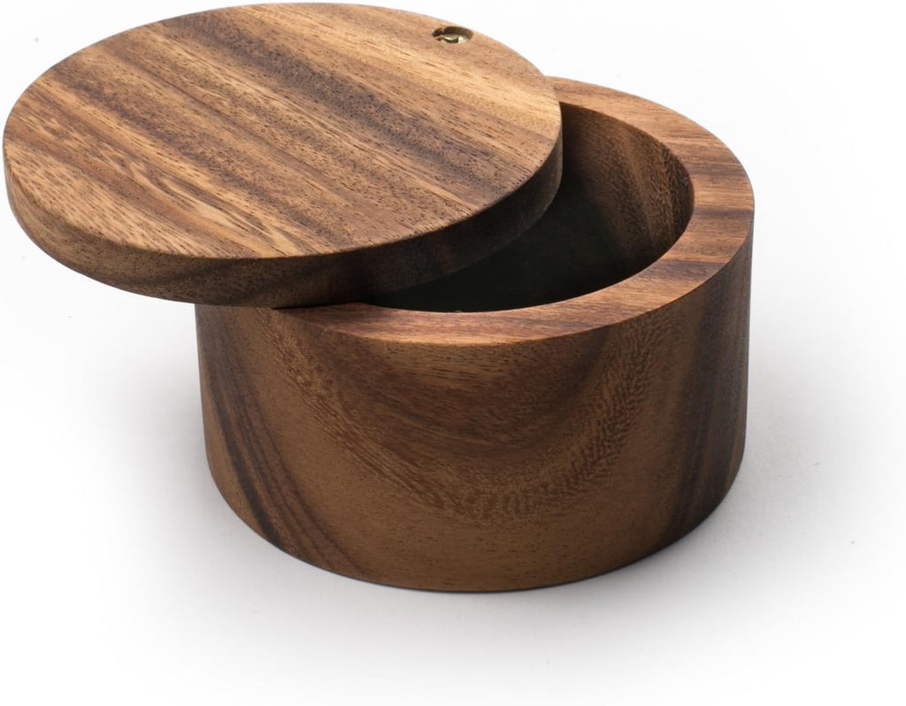 28221 Appalachian Salt Cellar, Acacia Wood, 4 x 4 x 2.5 inches, Brown