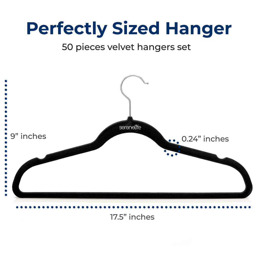 50 Pack Velvet Clothes Hangers | Organize Shirts, Dresses & Coats in Your Closet | Lightweight Non-Slip Velvet, Heavy