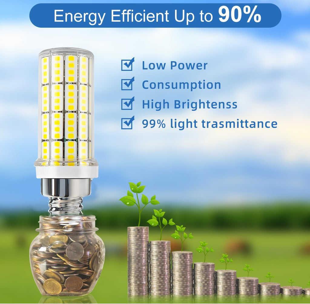 E12 LED Bulb, 20W 6pcs LED Corn Light Bulb 200W Equivalent 2500Lumen 5000K Cool Daylight White Non-Dimmable LED