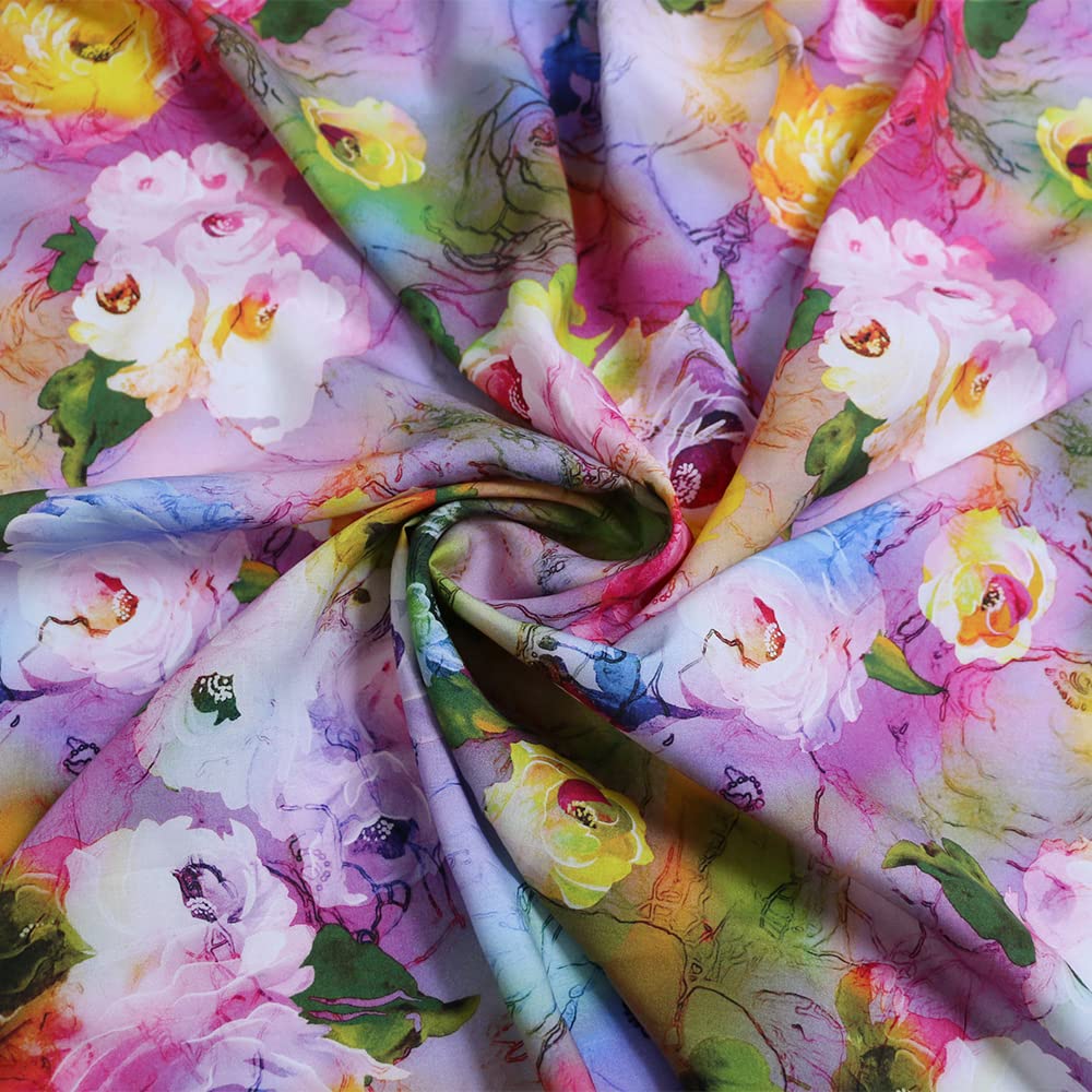 Floral Print Rayon Fabric Fashion Pajamas Poplin Sewing Material