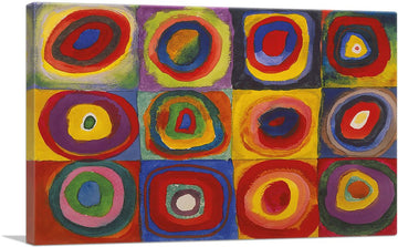 Color Study - Squares with Concentric Circles 1913 Canvas Art Print Stretched Framed Painting Picture Poster Giclee