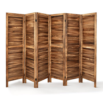 6 Panel Room Dividers and Folding Privacy Screens, Wood Room Divider Screens and Panels, Wall Divider for Room
