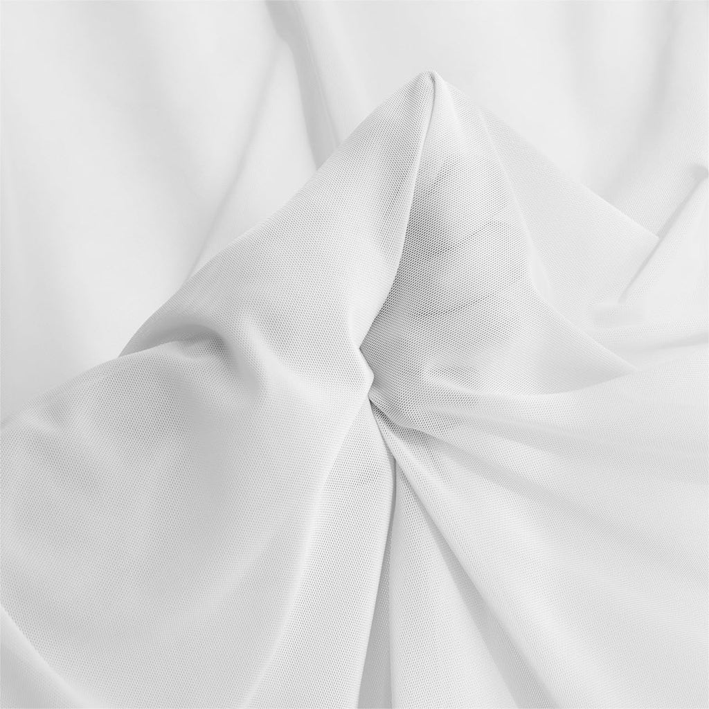 White Mesh Fabric by The Yard 4-Way Stretch, 60 Wide (5 Yard)