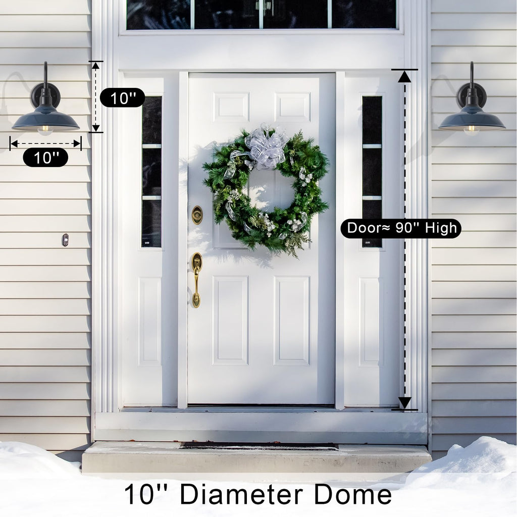 10 Inch Dome Gooseneck Lights Outdoor, Indigo Blue Exterior Barn Light, Outdoor Farmhouse Lights Fixture, Outside