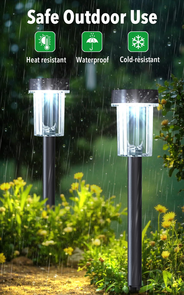 Solar Pathway Lights Outdoor, 12PK Waterproof Solar Powered Garden Lights