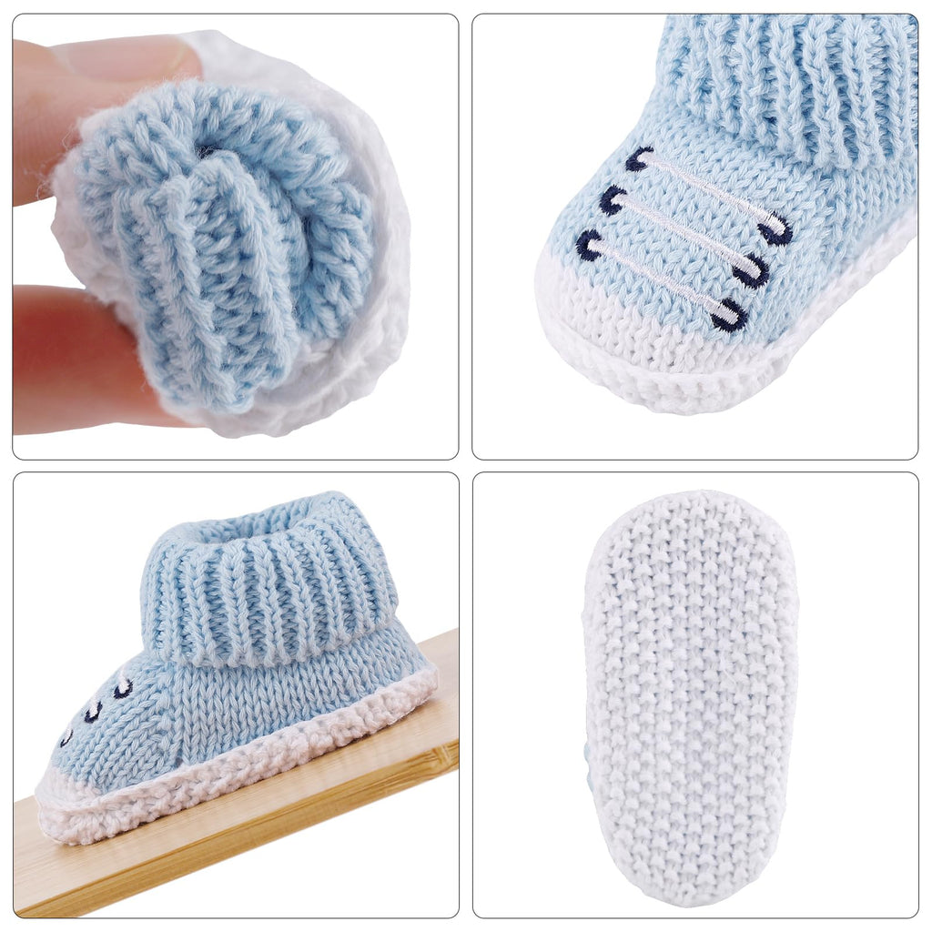 Newborn Knit Booties Soft Baby Socks for Infant (Blue, )