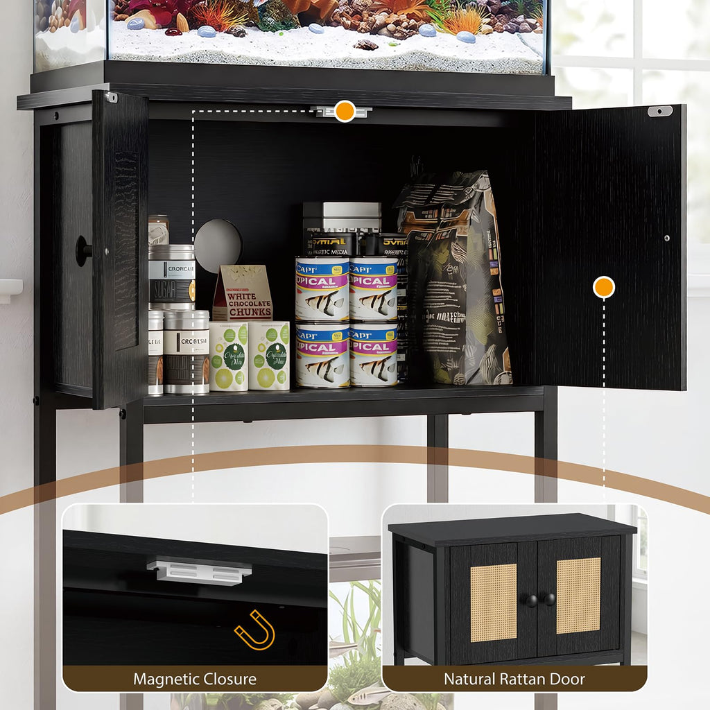5-10 Gallon Fish Tank Stand with Cabinet, 350 LBS Capacity
