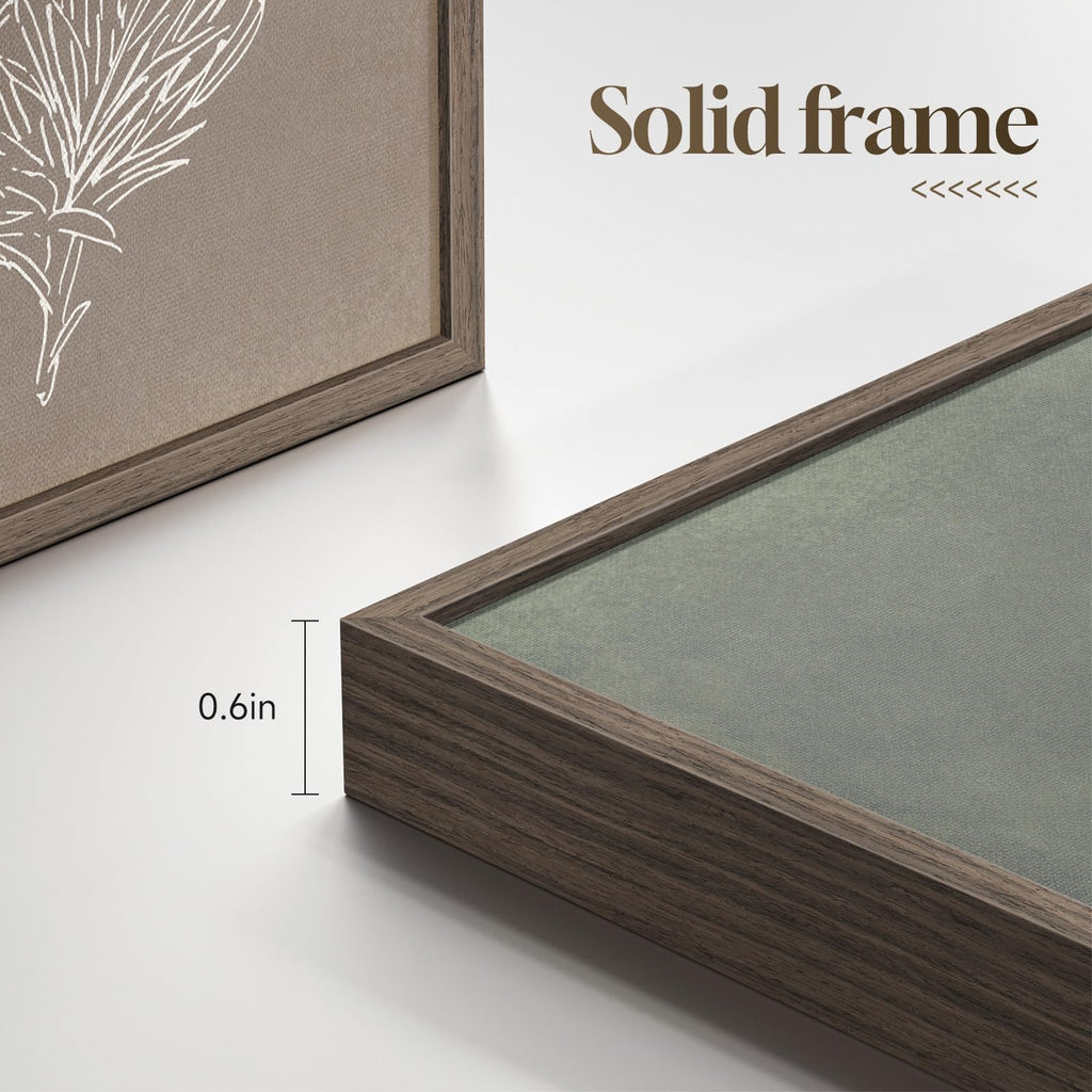 Framed Boho Neutral Botanical Wall Art, 4 Piece 12x16 In