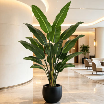 Artificial Bird of Paradise Tree 8FT 17 Thick Matte Texture Leaves