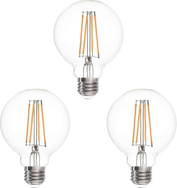 G25 Globe Edison Light Bulbs 8W 1000LM(100W Incandescent E26 dimmable Vintage Round LED Vanity Light Bulb Bedroom