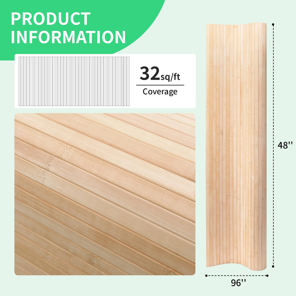 Natural Bamboo Wall Panel, 48 x 96 Inch, Carbonized