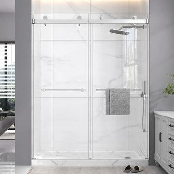 Frameless Double Sliding Shower Door 43-48" W x 72" H